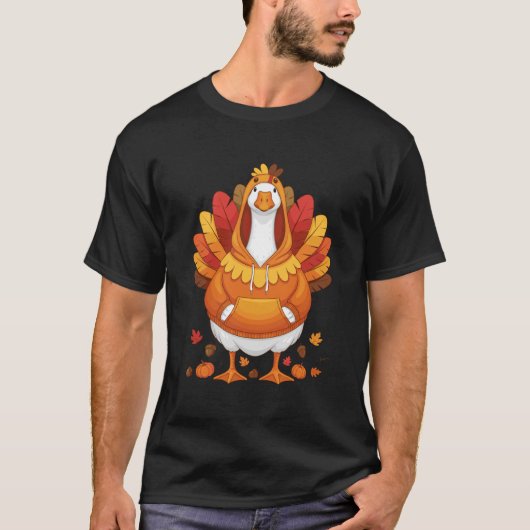 ターキー+サンクスギビング+フォール+オータムのカモメのドレス Tシャツ (正面)