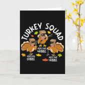 ターキー スクワッド Slp Ot Pt セラピー チーム 秋の感謝祭 カード (黄色い花)