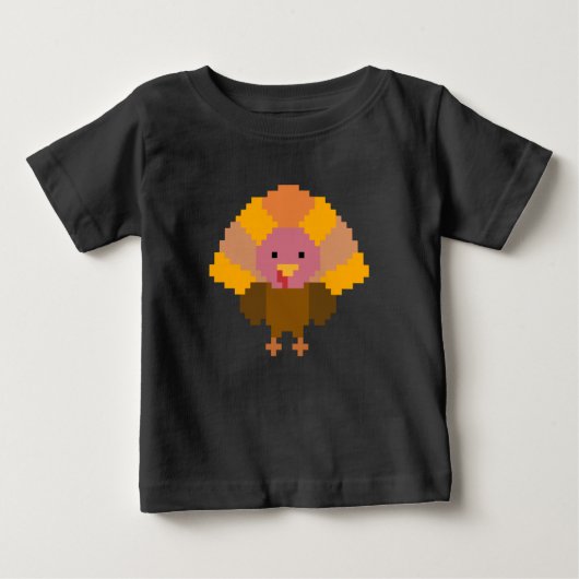 ターキー - ピクセルアート ベビーTシャツ (正面)