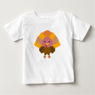 ターキー - ピクセルアート ベビーTシャツ