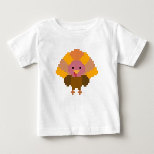 ターキー - ピクセルアート ベビーTシャツ (正面)