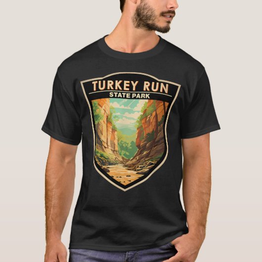 ターキー・ラン州立公園 インディアナ バッジ Tシャツ (正面)