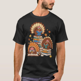 ターキー・リード・ブックス 楽しい読書の秋の感謝祭 Tシャツ