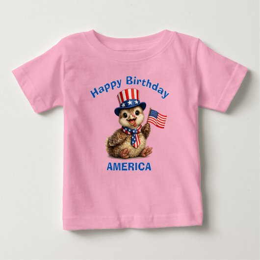 ターキー (4a) 愛国少年Tシャツ ベビーTシャツ (正面)