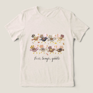 ターキーTシャツ Live, laugh, gobble トライブレンドTシャツ