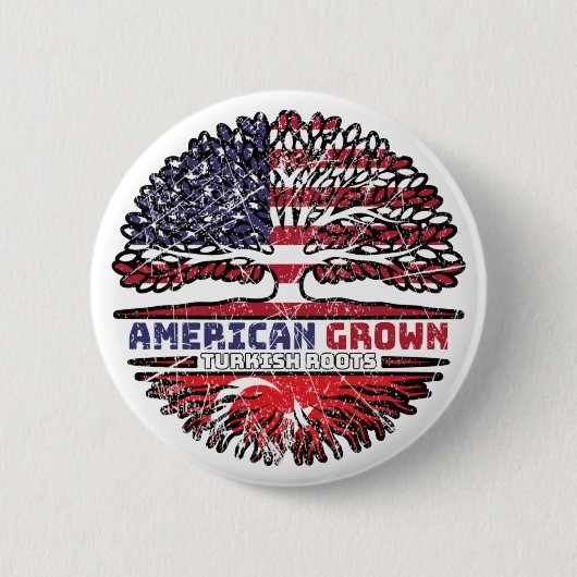 ターキーUSアメリカ合衆国アメリカ統一された州ツリー 缶バッジ (正面)