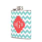 タークアクアウィットシェブロンコーラルクローバー3モノグラム フラスク (左)