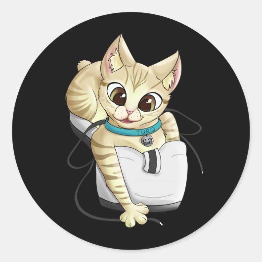 ターククラシック丸ステッカー ラウンドシール (正面)