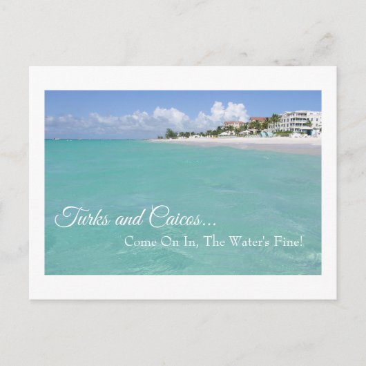 「タークスと来カイコスが入れ、水が入った素晴らし!」 ポストカード (正面)