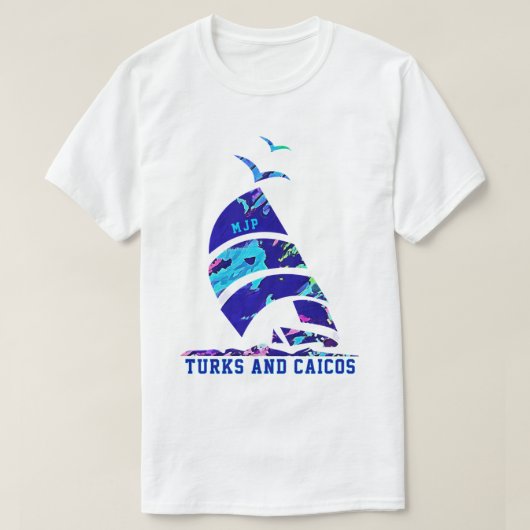 タークスアンドカイコスアイランズサイルボートバケーション Tシャツ (デザイン正面)