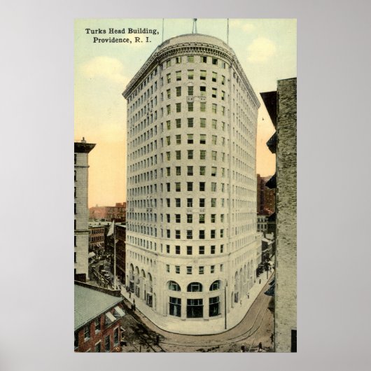 タークスヘッド建物プロビデンスRI 1915ヴィンテージ ポスター (正面)