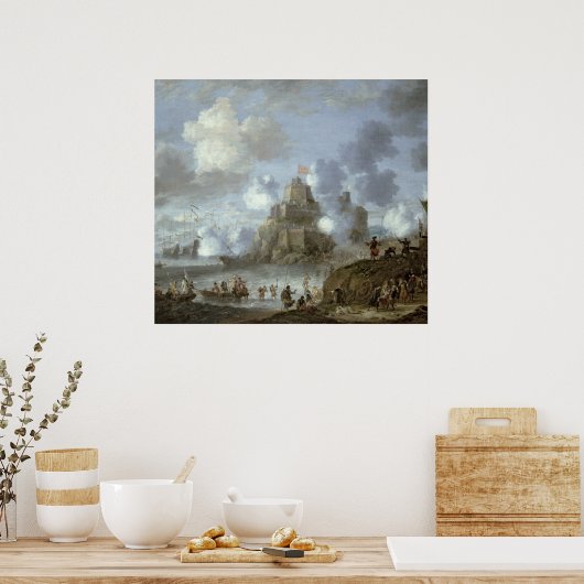 タークス地中海のからの攻城下の城 ポスター (キッチン)