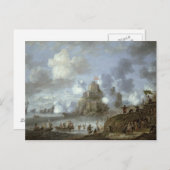 タークス地中海のからの攻城下の城 ポストカード (正面/裏面)