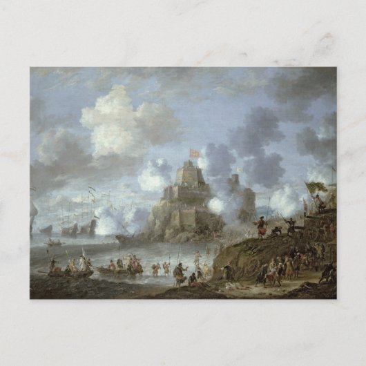 タークス地中海のからの攻城下の城 ポストカード (正面)
