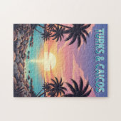 タークス諸島とカイコス諸島の熱帯の夕日 ジグソーパズル (横)