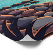 タークス諸島とカイコス諸島の熱帯の夕日 ポスター (角)