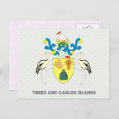 タークス諸島とカイコス諸島の紋章 ポストカード (正面/裏面)
