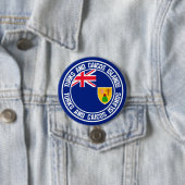 タークス諸島とケーコス諸島の円形の紋章 缶バッジ (インサイチュ)