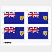 タークス諸島とケーコス諸島の旗 長方形シール (シート)