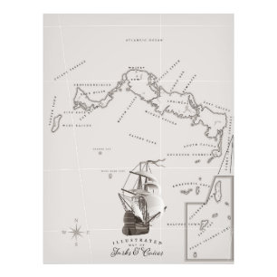 タークス・カイコスの地図 フォトプリント           