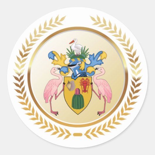 タークス&カイコスコート・オブ・アームズ ラウンドシール (正面)