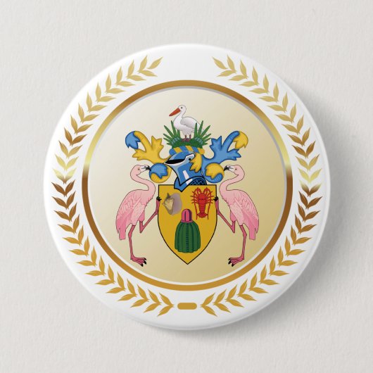 タークス&カイコスコート・オブ・アームズ 缶バッジ (正面)