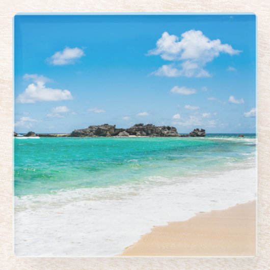 タークス&カイコストロピカルビーチコースター ガラスコースター (正面)