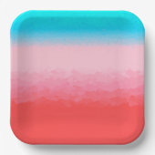 タークス・カイコスブルー・コーラルグラデーション ペーパープレート (正面)