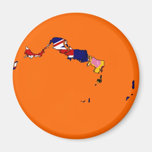 タークス・カイコス国旗の地図 マグネット (正面)