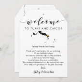 タークス&カイコス結婚ズの歓迎ラベルと旅程 (正面/裏面)