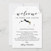 タークス&カイコス結婚ズの歓迎ラベルと旅程 (正面)