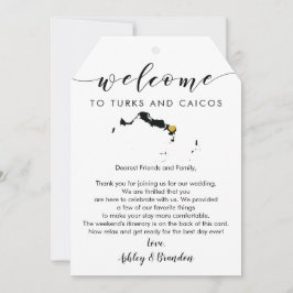タークス&カイコス結婚ズの歓迎ラベルと旅程