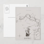 タークス・カイコス諸島の地図 ポストカード (正面/裏面)