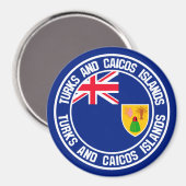 タークス・カイコス諸島ラウンドエンブレム マグネット (正面/裏面)