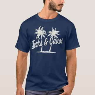 タークス+カイコス諸島 70S ヤシの木 少年 Tシャツ