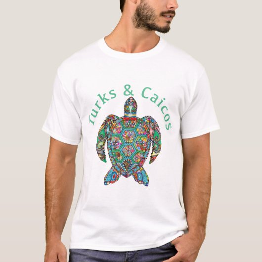 タークス・カイコス・トライバル・タートル Tシャツ (正面)