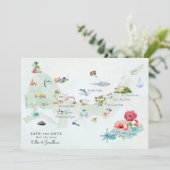 タークス&カイコス |結婚式の日程マップ 招待状 (スタンド正面)