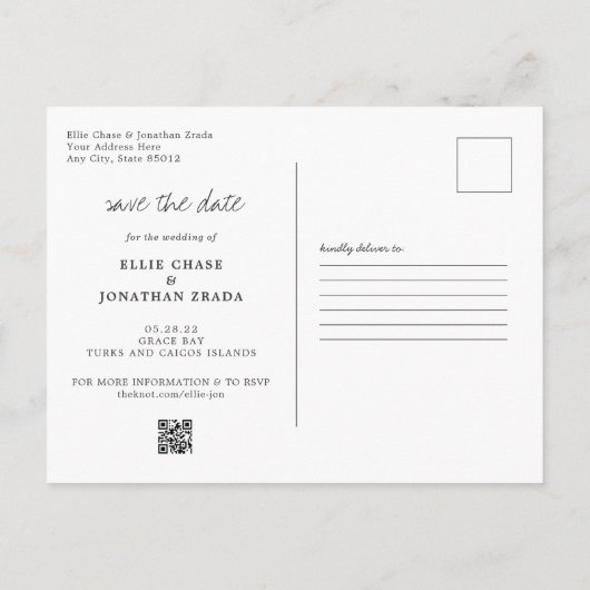 タークス&カイコス |結婚式の日程マップ 案内ポストカード (裏面)