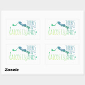 タークス&カイコス 長方形シール (シート)