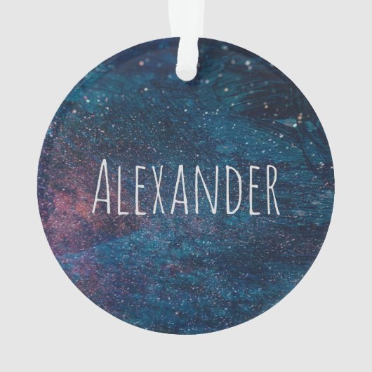 タークパーソナライズされたイズ銀河系絵を描スパークルス オーナメント (裏面)