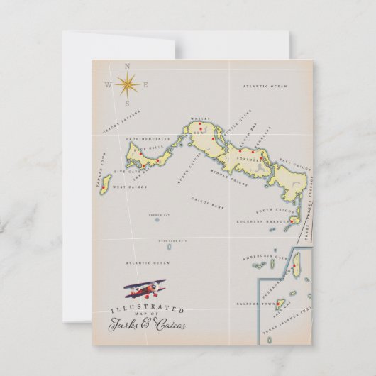 ターク図解入りの、写真付きのスとカイコスの地図 (裏面)