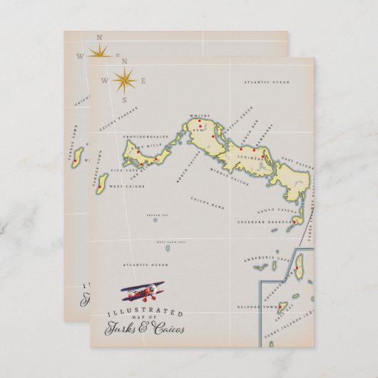 ターク図解入りの、写真付きのスとカイコスの地図 (正面/裏面)