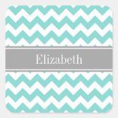 ターク/アクアウィットシェブロングレー名モノグラム スクエアシール (正面)