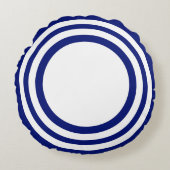 ターゲットのブルズアイ、青 – 白ラウンド枕 ラウンドクッション (正面)