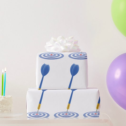 ターゲットをとらえたブルーダーツ ラッピングペーパー