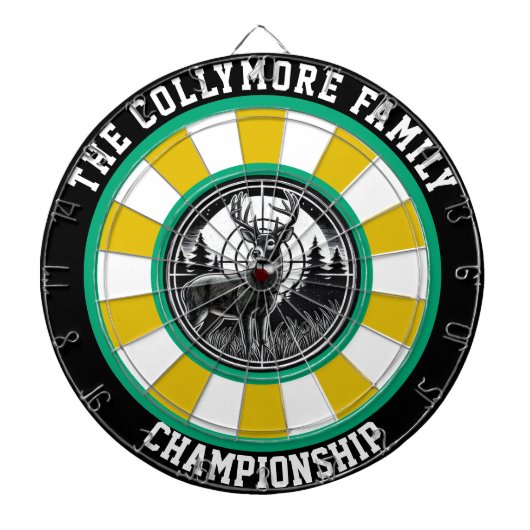 ターゲットオーバーレイ付き森林鹿 ダーツボード (正面)