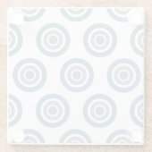 ターゲットパターングレーブルーホワイトガラスコースター ガラスコースター (裏面)