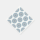 ターゲットパターンブルーグレーホワイトカクテルナプキン スタンダードカクテルナプキン (角)