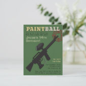 ターゲットペイントボールバースデーパーティ招待状 招待状 (スタンド正面)
