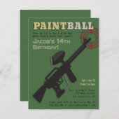 ターゲットペイントボールバースデーパーティ招待状 招待状 (正面/裏面)